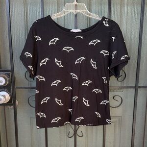 Glow in the Dark Bat Print Crop Top 🦇